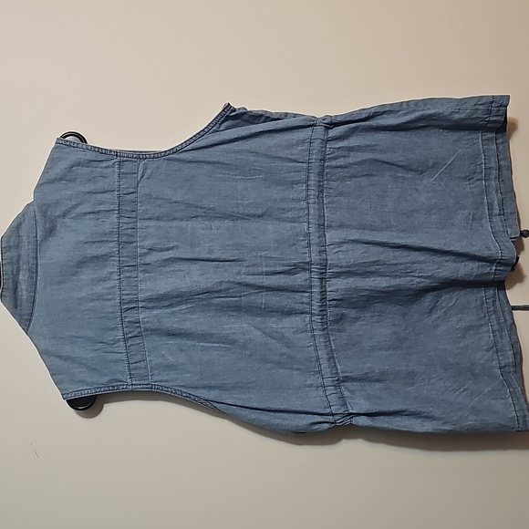 Denim Vest Cinched Waist Cargo Pockets Faded Glory Size XL 16-18 - Picture 3 of 3